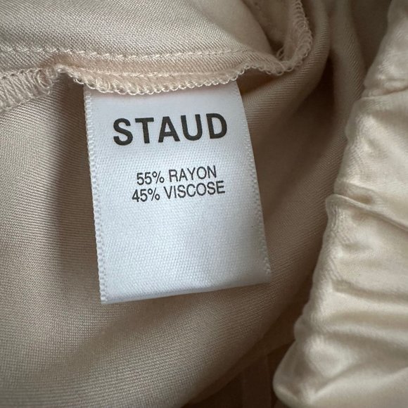 Staud Astor Wide Leg Pants Champagne - Picture 6 of 8